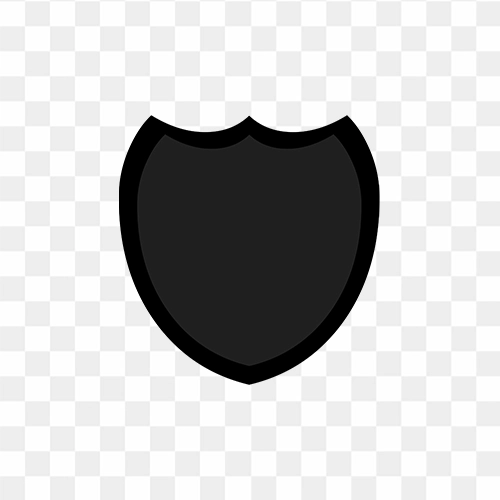 Shield icon silhouette png with transparent background